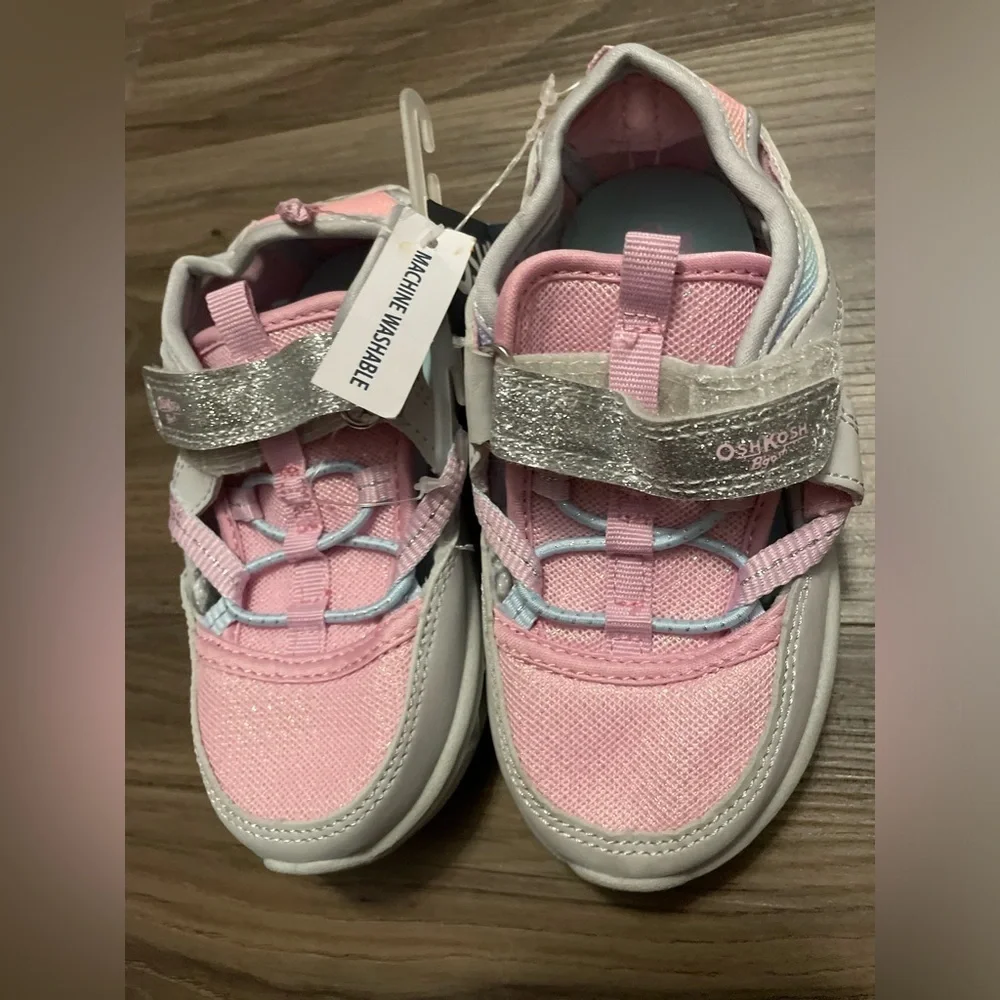 OshKosh B'gosh Pink and Silver Sneakers for Kids size 10C- NWT